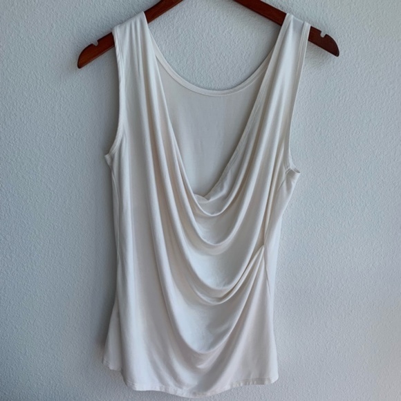 Fabletics Tops - Fabletics | Cream Drapey Back Tank | Medium
